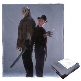 Freddy vs Jason Silk Touch Throw Blanket, 50" x 60", Back to Back