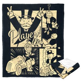 Hasbro Monopoly Silk Touch Throw Blanket, 50" x 60", Player