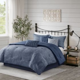 7 Piece Printed Seersucker Comforter Set