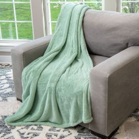 HGTV Super Luxe Faux Fur Throw Blanket Quietude 50 x 70 inches