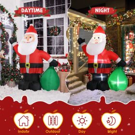 6ft Gift Santa Claus 4 LED Lights Christmas Inflatable Decoration (Option: 1Pc)