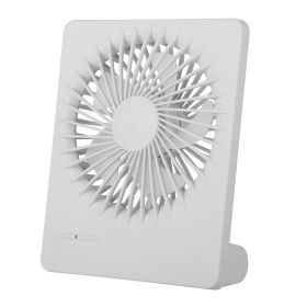 Portable Desk Fan USB Rechargeable Table Cooling Fan Quiet 5 Blades Desktop Fan With 3 Speeds Ajustment For Bedroom Office (Color: White)