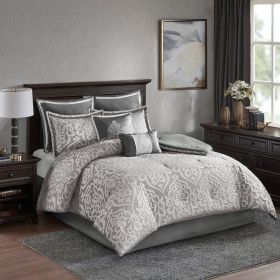 8 Piece Jacquard Comforter Set (Color: as Pic)